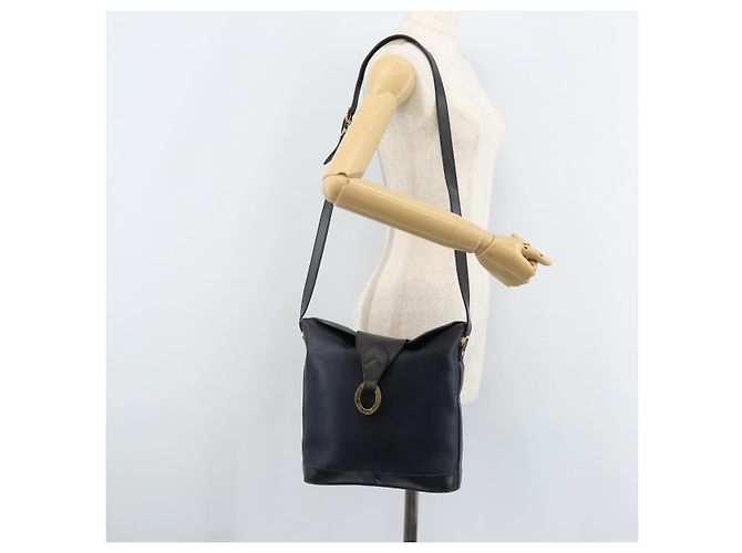 Bolso de Hombro Christian Dior PVC Negro Dorado Auth 166855 - vista 22
