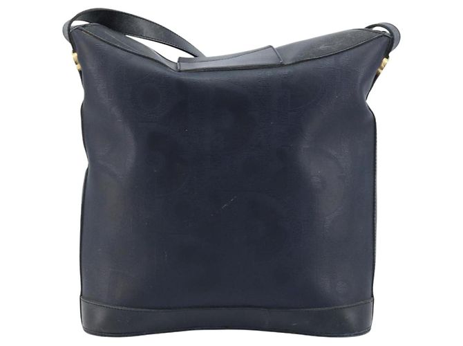 Bolso de Hombro Christian Dior PVC Negro Dorado Auth 166855 - vista 3