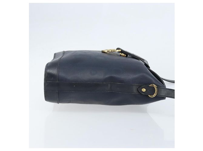 Bolso de Hombro Christian Dior PVC Negro Dorado Auth 166855 - vista 4