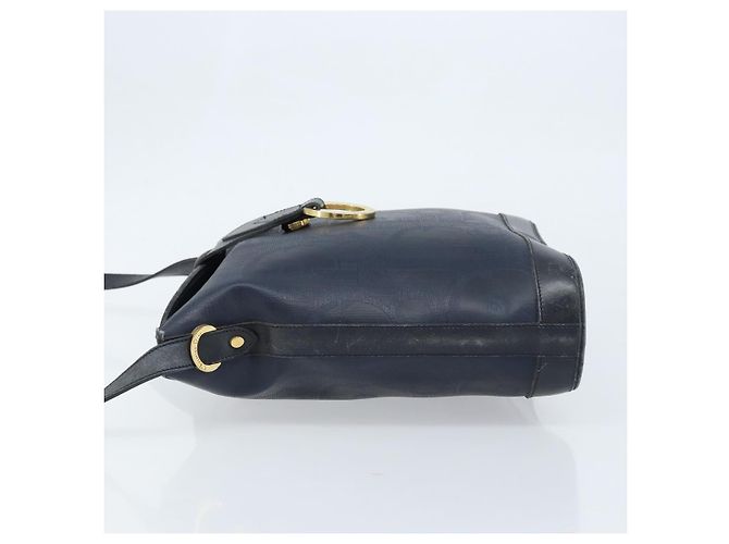 Bolso de Hombro Christian Dior PVC Negro Dorado Auth 166855 - vista 5
