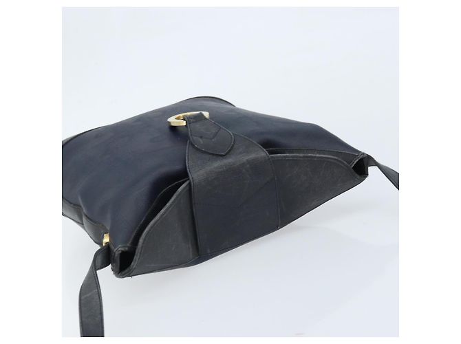 Bolso de Hombro Christian Dior PVC Negro Dorado Auth 166855 - vista 6