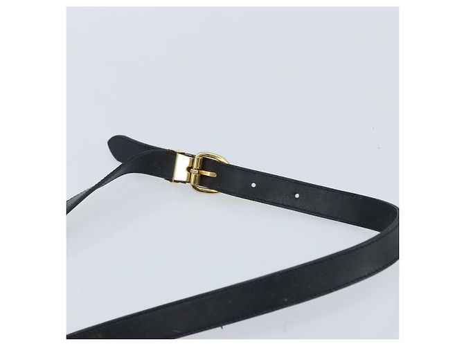 Bolso de Hombro Christian Dior PVC Negro Dorado Auth 166855 - vista 8