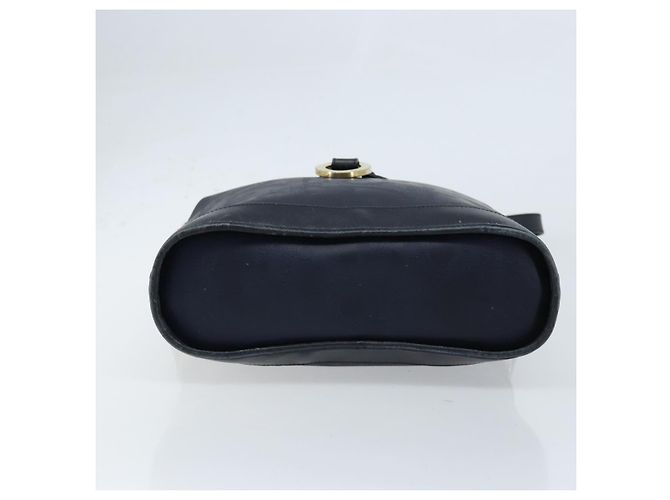 Bolso de Hombro Christian Dior PVC Negro Dorado Auth 166855 - vista 9
