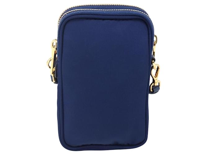 Borsa a Spalla PRADA Nylon Blu Oro Auth LNZ265V D'oro - vista 2