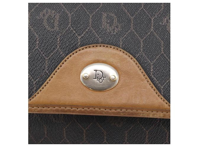 Borsa a spalla in tela a nido d'ape PVC nera e oro Christian Dior Auth fm5155 Nero D'oro - vista 14