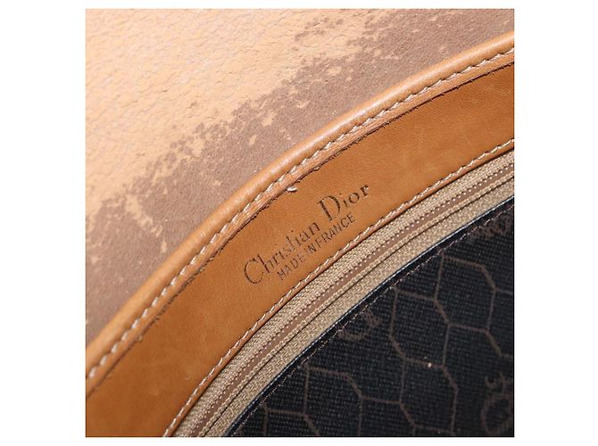 Borsa a spalla in tela a nido d'ape PVC nera e oro Christian Dior Auth fm5155 Nero D'oro - vista 15