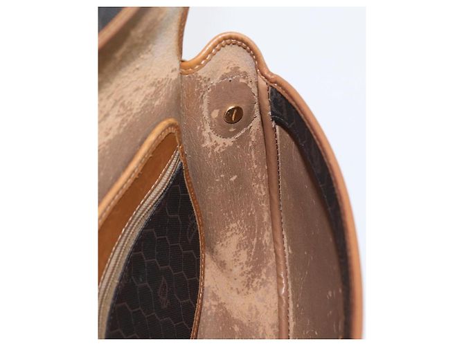 Borsa a spalla in tela a nido d'ape PVC nera e oro Christian Dior Auth fm5155 Nero D'oro - vista 17