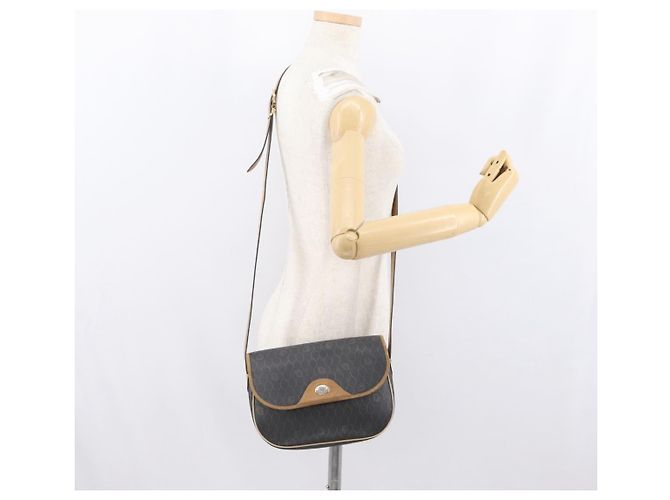 Borsa a spalla in tela a nido d'ape PVC nera e oro Christian Dior Auth fm5155 Nero D'oro - vista 21