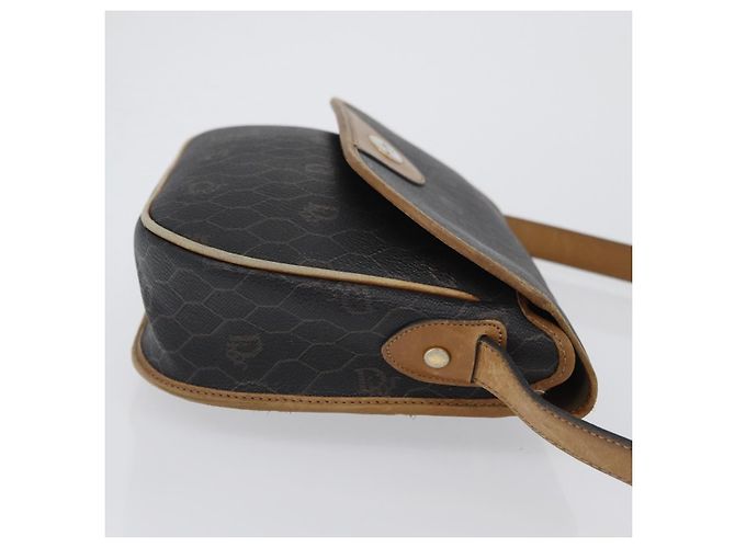 Borsa a spalla in tela a nido d'ape PVC nera e oro Christian Dior Auth fm5155 Nero D'oro - vista 4