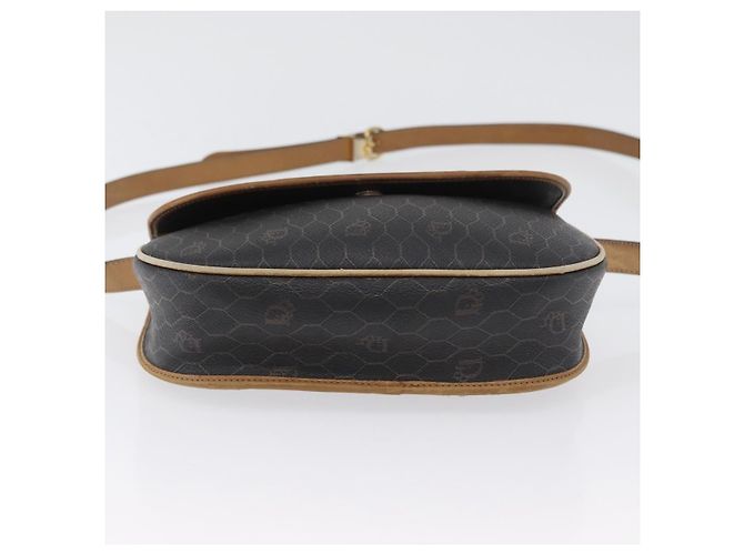 Borsa a spalla in tela a nido d'ape PVC nera e oro Christian Dior Auth fm5155 Nero D'oro - vista 9