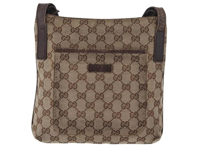 Borsa a Spalla GG Canvas Gucci Beige Argento 122793 Auth 172259 - vista 2