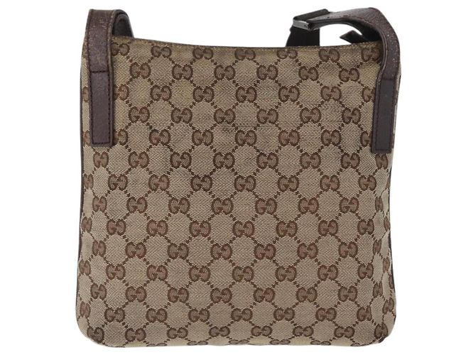 Borsa a Spalla GG Canvas Gucci Beige Argento 122793 Auth 172259 - vista 3