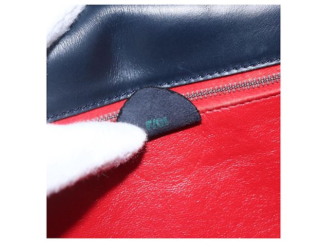 Céline Borsa a mano CELINE in pelle blu navy e oro Auth ep13502V D'oro - vista 12