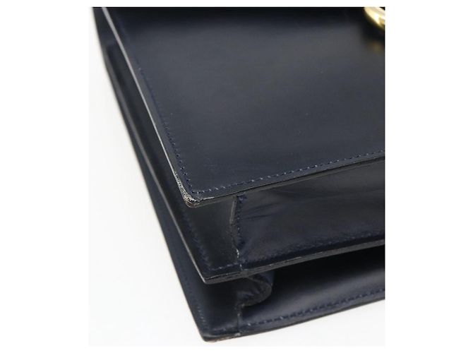 Céline Borsa a mano CELINE in pelle blu navy e oro Auth ep13502V D'oro - vista 14