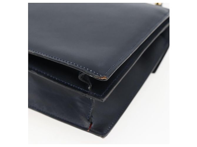 Céline Borsa a mano CELINE in pelle blu navy e oro Auth ep13502V D'oro - vista 15