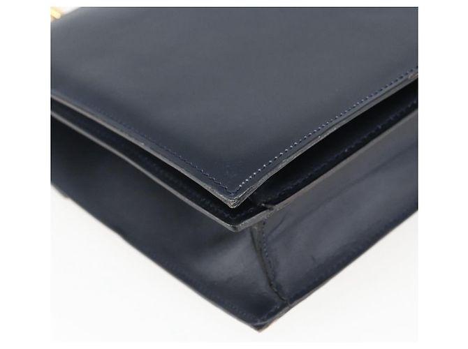 Céline Borsa a mano CELINE in pelle blu navy e oro Auth ep13502V D'oro - vista 16