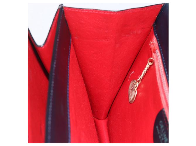 Céline Borsa a mano CELINE in pelle blu navy e oro Auth ep13502V D'oro - vista 20
