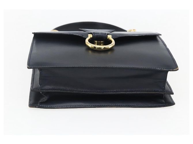 Céline Borsa a mano CELINE in pelle blu navy e oro Auth ep13502V D'oro - vista 5