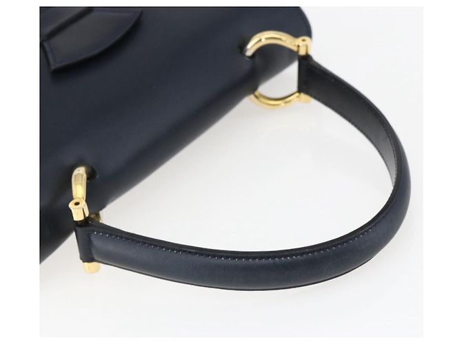 Céline Borsa a mano CELINE in pelle blu navy e oro Auth ep13502V D'oro - vista 7