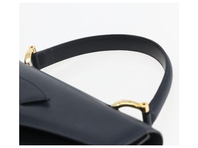 Céline Borsa a mano CELINE in pelle blu navy e oro Auth ep13502V D'oro - vista 8