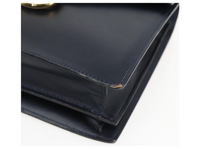 Céline Borsa a mano CELINE in pelle blu navy e oro Auth ep13502V D'oro - vista 9