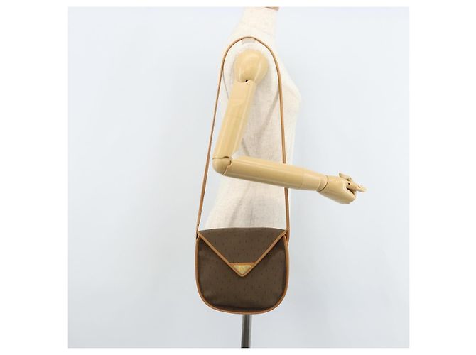 Borsa a Spalla SAINT LAURENT PVC Tela Beige Oro Auth ep13567 D'oro - vista 22