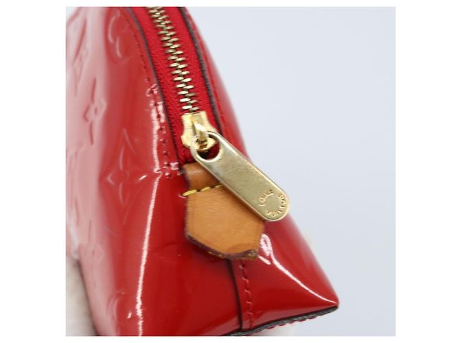 LOUIS VUITTON Monogram Vernis Pochette Pouch Rot Slys M90172 LV Auth 173261 - Ansicht 8