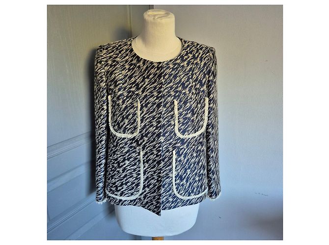 Giacca Tara Jarmon in tweed blu e bianco Multicolore - vista 2