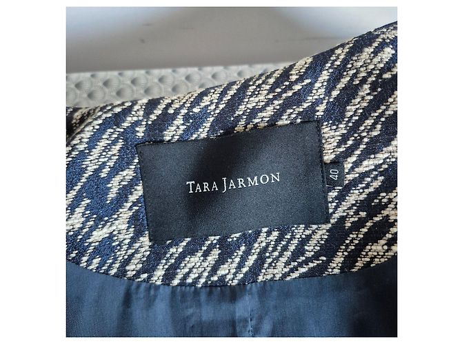 Giacca Tara Jarmon in tweed blu e bianco Multicolore - vista 5