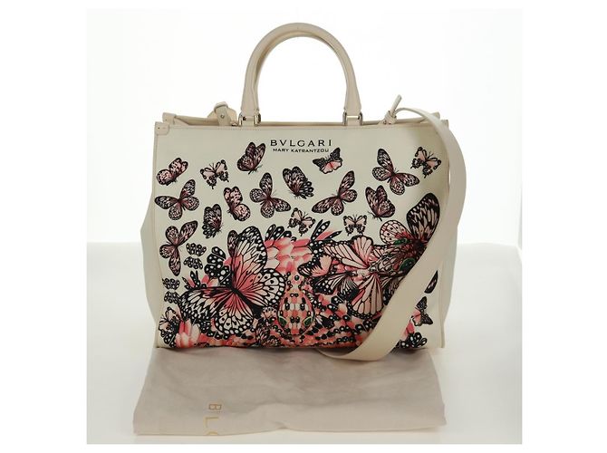 Bulgari Borsa BVLGARI in tela 2way MARY KATRANTZOU Collaborazione Bianco Oro Auth 173206M D'oro - vista 12