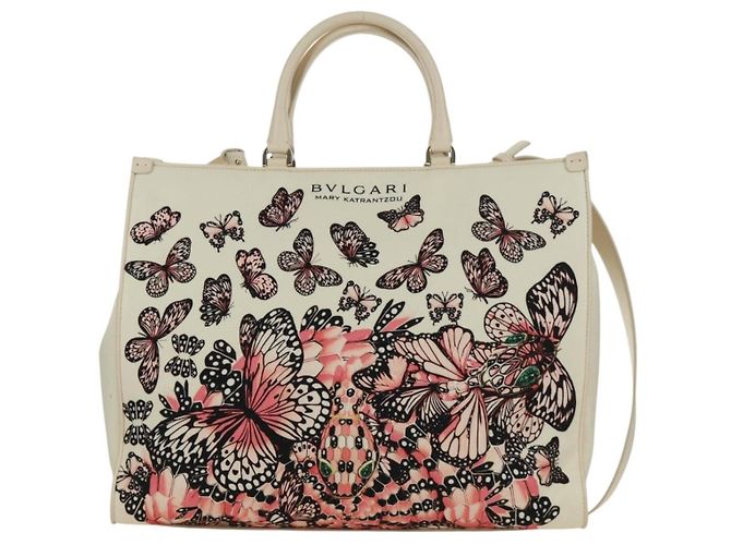 Bulgari Borsa BVLGARI in tela 2way MARY KATRANTZOU Collaborazione Bianco Oro Auth 173206M D'oro - vista 13