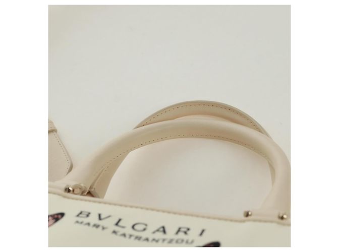 Bulgari Borsa BVLGARI in tela 2way MARY KATRANTZOU Collaborazione Bianco Oro Auth 173206M D'oro - vista 14