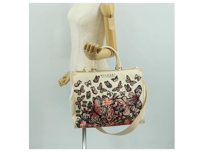 Bulgari Borsa BVLGARI in tela 2way MARY KATRANTZOU Collaborazione Bianco Oro Auth 173206M D'oro - vista 28