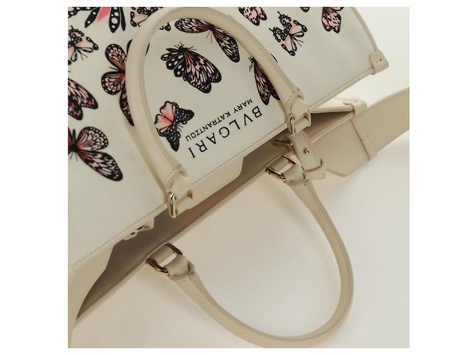 Bulgari Borsa BVLGARI in tela 2way MARY KATRANTZOU Collaborazione Bianco Oro Auth 173206M D'oro - vista 7