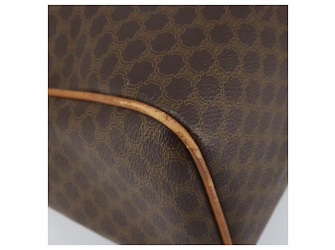 Céline Borsa a mano in tela Macadam CELINE in pelle PVC marrone oro Auth ep13448 D'oro - vista 14