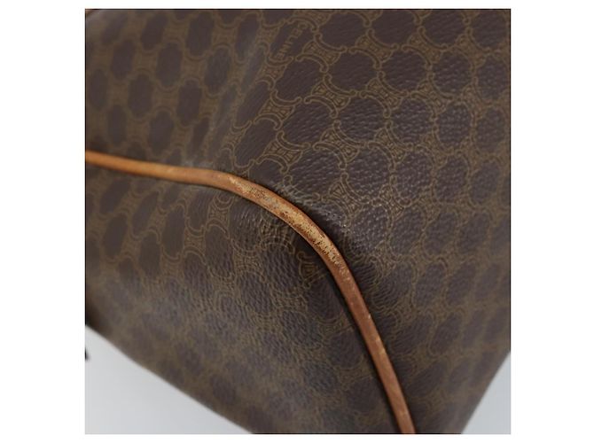 Céline Borsa a mano in tela Macadam CELINE in pelle PVC marrone oro Auth ep13448 D'oro - vista 16