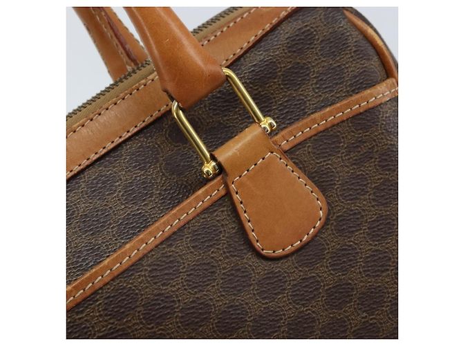 Céline Borsa a mano in tela Macadam CELINE in pelle PVC marrone oro Auth ep13448 D'oro - vista 17