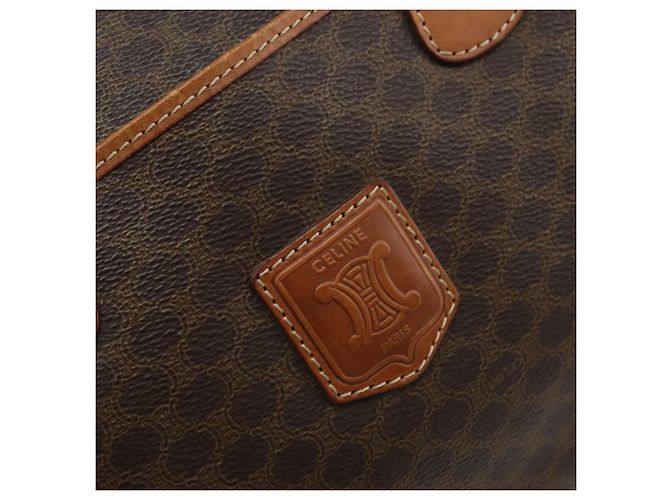 Céline Borsa a mano in tela Macadam CELINE in pelle PVC marrone oro Auth ep13448 D'oro - vista 18