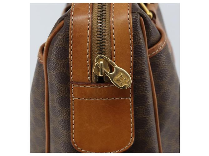 Céline Borsa a mano in tela Macadam CELINE in pelle PVC marrone oro Auth ep13448 D'oro - vista 19