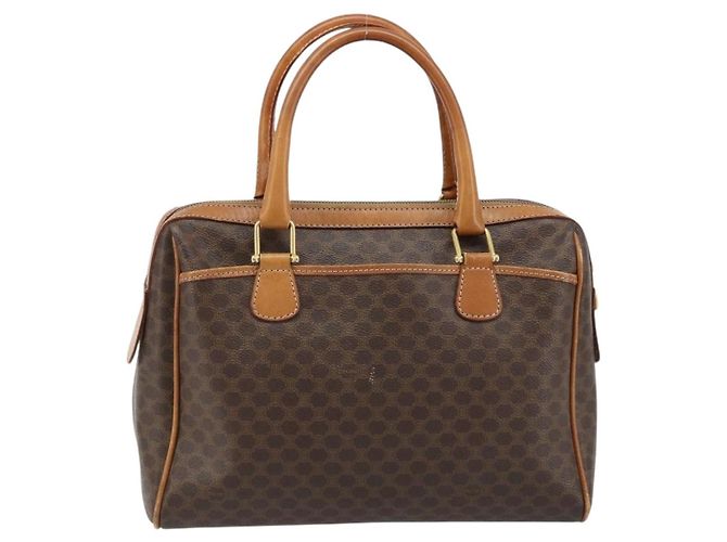 Céline Borsa a mano in tela Macadam CELINE in pelle PVC marrone oro Auth ep13448 D'oro - vista 2