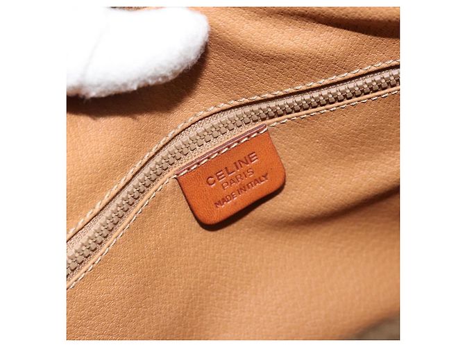 Céline Borsa a mano in tela Macadam CELINE in pelle PVC marrone oro Auth ep13448 D'oro - vista 20
