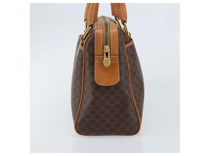 Céline Borsa a mano in tela Macadam CELINE in pelle PVC marrone oro Auth ep13448 D'oro - vista 3