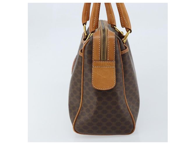 Céline Borsa a mano in tela Macadam CELINE in pelle PVC marrone oro Auth ep13448 D'oro - vista 4