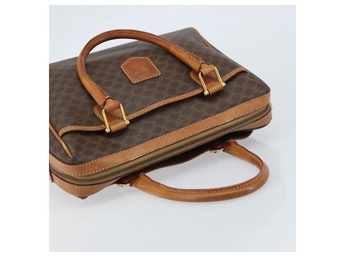 Céline Borsa a mano in tela Macadam CELINE in pelle PVC marrone oro Auth ep13448 D'oro - vista 6