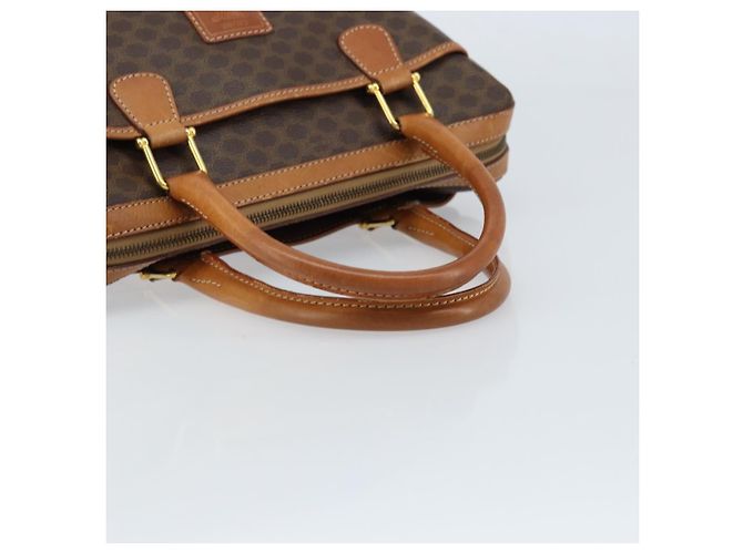 Céline Borsa a mano in tela Macadam CELINE in pelle PVC marrone oro Auth ep13448 D'oro - vista 7