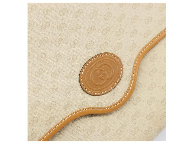 GUCCI Micro GG Supreme Schultertasche PVC Elfenbein Gold Auth am10690 Golden Roh - Ansicht 15