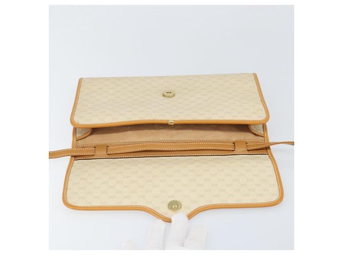 GUCCI Micro GG Supreme Schultertasche PVC Elfenbein Gold Auth am10690 Golden Roh - Ansicht 16