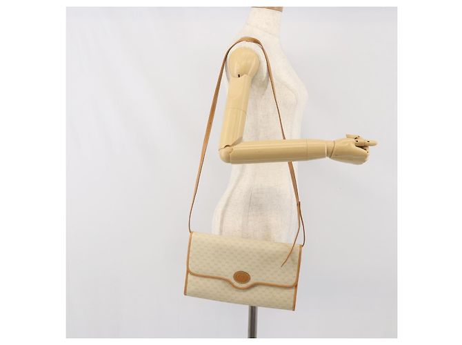 GUCCI Micro GG Supreme Schultertasche PVC Elfenbein Gold Auth am10690 Golden Roh - Ansicht 24