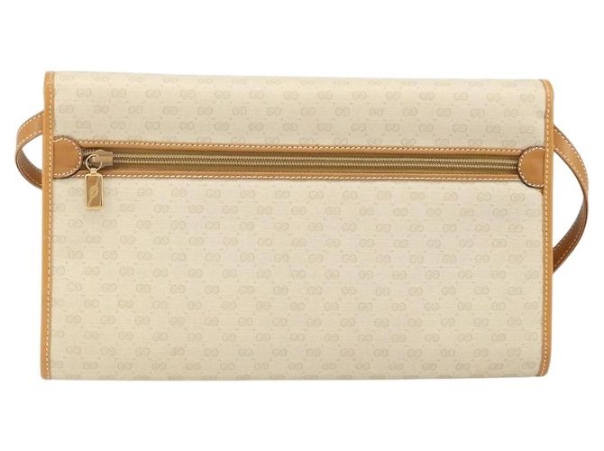 GUCCI Micro GG Supreme Schultertasche PVC Elfenbein Gold Auth am10690 Golden Roh - Ansicht 3