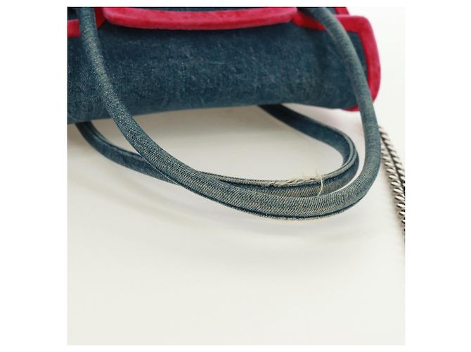 Bolsa de Ombro Miu Miu em Denim 2way Azul Auth 170929V - vista 14
